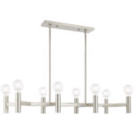 15 inch 8 Light Brushed Nickel Linear Chandelier with Steel base material-Lighting LumensChandeliers