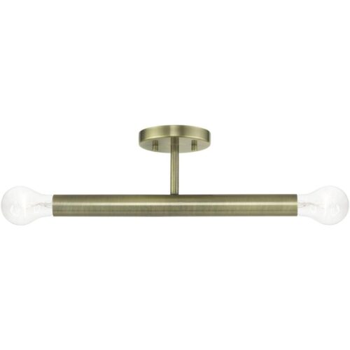 51139-01 2 Light Antique Brass Semi-Flush-Lighting LumensSemi Flush