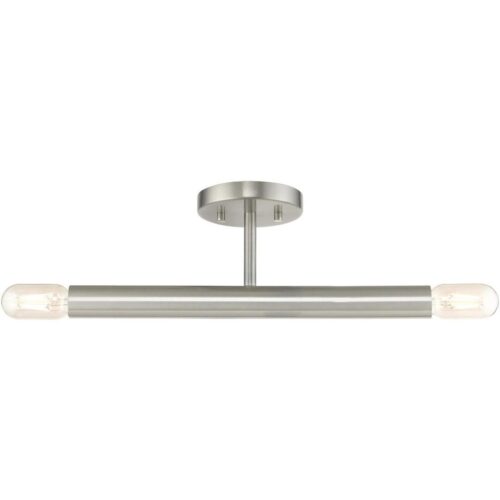 51139-91 2 Light Brushed Nickel Semi-Flush-Lighting LumensSemi Flush