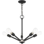 5 Light Black Chandelier with Steel base material-Lighting LumensChandeliers