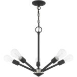 5 Light Black Chandelier with Steel base material-Lighting LumensChandeliers