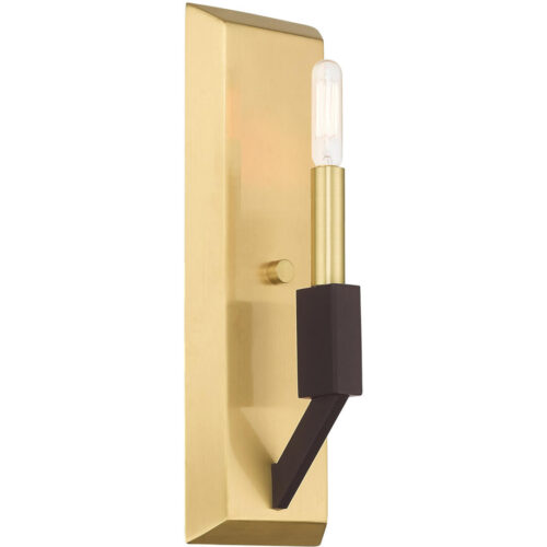 4.5 inch 1 Light Satin Brass & Bronze ADA Wall Sconce with Steel base material-Lighting LumensWall Sconces