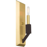 4.5 inch 1 Light Satin Brass & Bronze ADA Wall Sconce with Steel base material-Lighting LumensWall Sconces