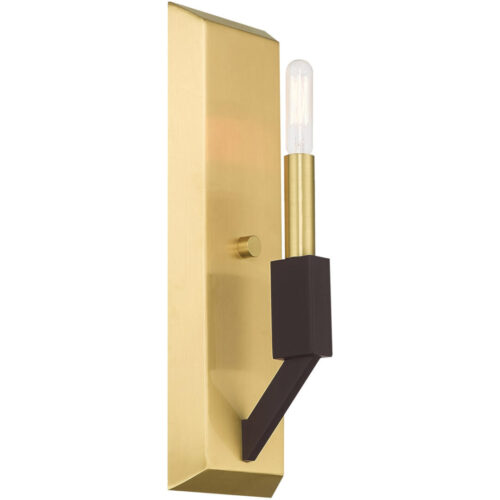 4.5 inch 1 Light Satin Brass & Bronze ADA Wall Sconce with Steel base material-Lighting LumensWall Sconces