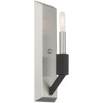 4.5 inch 1 Light Brushed Nickel & Black ADA Wall Sconce with Steel base material-Lighting LumensWall Sconces