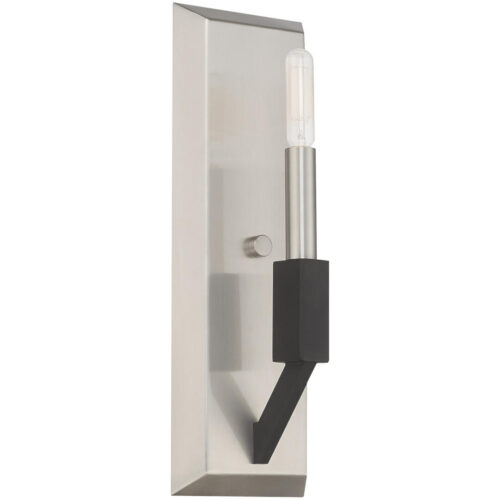 4.5 inch 1 Light Brushed Nickel & Black ADA Wall Sconce with Steel base material-Lighting LumensWall Sconces