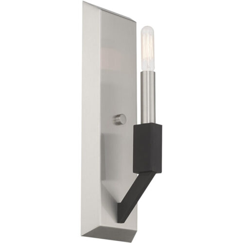 4.5 inch 1 Light Brushed Nickel & Black ADA Wall Sconce with Steel base material-Lighting LumensWall Sconces