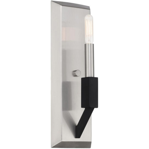 4.5 inch 1 Light Brushed Nickel & Black ADA Wall Sconce with Steel base material-Lighting LumensWall Sconces