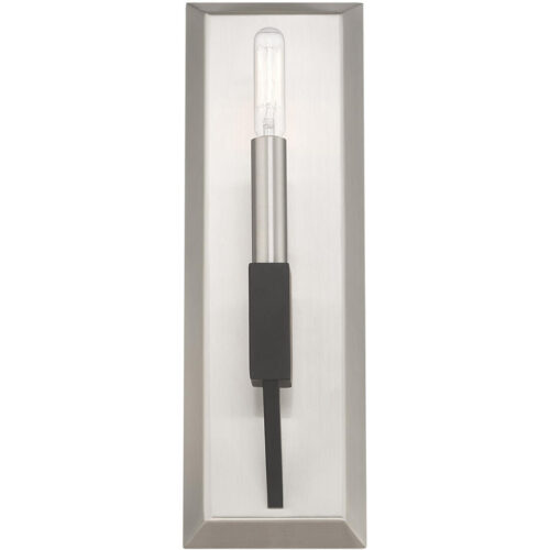 4.5 inch 1 Light Brushed Nickel & Black ADA Wall Sconce with Steel base material-Lighting LumensWall Sconces