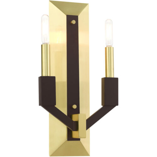 51162-12 2 Light Satin Brass  ADA Double Sconce-Lighting LumensWall Sconces