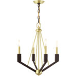 51164-12 4 Light Satin Brass Chandelier-Lighting LumensChandeliers