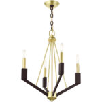 51164-12 4 Light Satin Brass Chandelier-Lighting LumensChandeliers