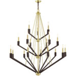 51169-12 18 Light Satin Brass  Foyer Chandelier-Lighting LumensChandeliers