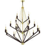 51169-12 18 Light Satin Brass  Foyer Chandelier-Lighting LumensChandeliers