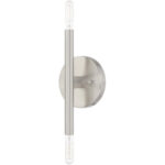 5.125 inch 2 Light Brushed Nickel ADA Wall Sconce with Steel base material-Lighting LumensWall Sconces