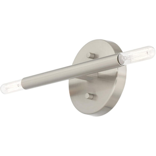 5.125 inch 2 Light Brushed Nickel ADA Wall Sconce with Steel base material-Lighting LumensWall Sconces