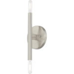 5.125 inch 2 Light Brushed Nickel ADA Wall Sconce with Steel base material-Lighting LumensWall Sconces