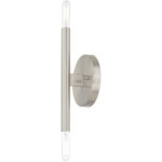 5.125 inch 2 Light Brushed Nickel ADA Wall Sconce with Steel base material-Lighting LumensWall Sconces