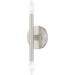 5.125 inch 2 Light Brushed Nickel ADA Wall Sconce with Steel base material-Lighting LumensWall Sconces