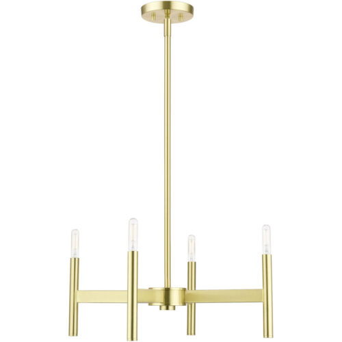 51174-12 4-Light Satin Brass Chandelier-Lighting LumensChandeliers