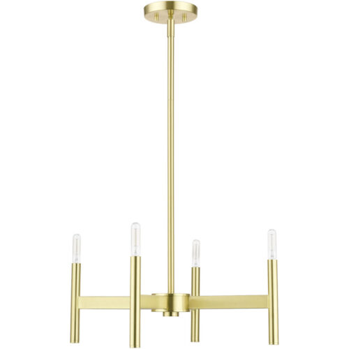 51174-12 4-Light Satin Brass Chandelier-Lighting LumensChandeliers