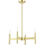 51174-12 4-Light Satin Brass Chandelier-Lighting LumensChandeliers