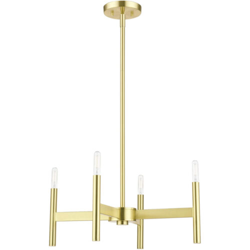 51174-12 4-Light Satin Brass Chandelier-Lighting LumensChandeliers