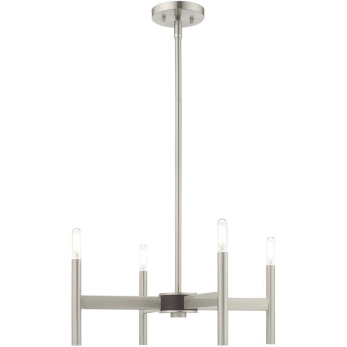 4 Light Brushed Nickel Mini Chandelier with Steel base material-Lighting LumensChandeliers