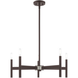 5 Light Bronze Chandelier with Steel base material-Lighting LumensChandeliers