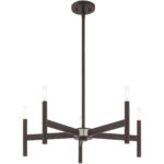 5 Light Bronze Chandelier with Steel base material-Lighting LumensChandeliers