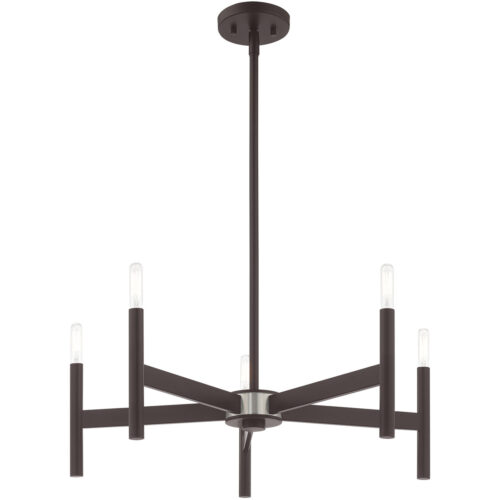 5 Light Bronze Chandelier with Steel base material-Lighting LumensChandeliers