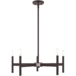 5 Light Bronze Chandelier with Steel base material-Lighting LumensChandeliers