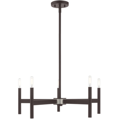 5 Light Bronze Chandelier with Steel base material-Lighting LumensChandeliers