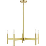 51175-12 5-Light Satin Brass Chandelier-Lighting LumensChandeliers