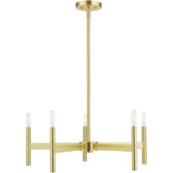 51175-12 5-Light Satin Brass Chandelier-Lighting LumensChandeliers