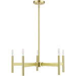 51175-12 5-Light Satin Brass Chandelier-Lighting LumensChandeliers