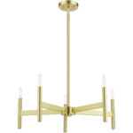 51175-12 5-Light Satin Brass Chandelier-Lighting LumensChandeliers