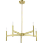 51175-12 5-Light Satin Brass Chandelier-Lighting LumensChandeliers