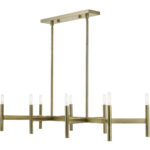 51178-01 8-Light Antique Brass Linear Chandelier-Lighting LumensChandeliers