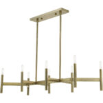 51178-01 8-Light Antique Brass Linear Chandelier-Lighting LumensChandeliers