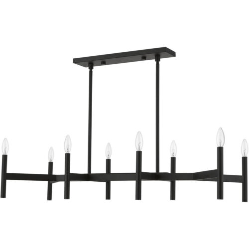 51178-04 8-Light Black Linear Chandelier-Lighting LumensChandeliers