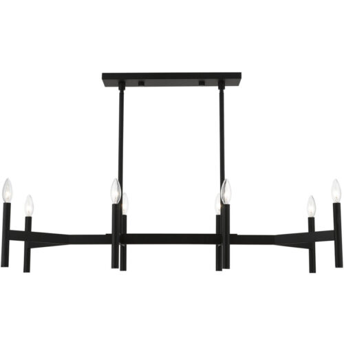 51178-04 8-Light Black Linear Chandelier-Lighting LumensChandeliers