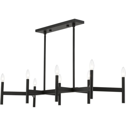 51178-04 8-Light Black Linear Chandelier-Lighting LumensChandeliers