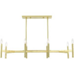 51178-12 8-Light Satin Brass Linear Chandelier-Lighting LumensChandeliers