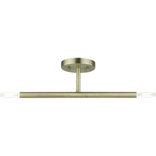 51179-01 2 Light Antique Brass Semi-Flush-Lighting LumensSemi Flush