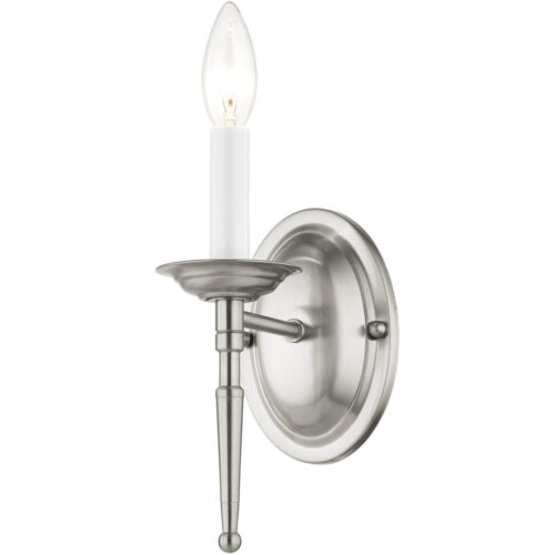 4.25 inch 1 Light Brushed Nickel Wall Sconce with Steel base material-Lighting LumensWall Sconces