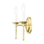 9.5 inch 2 Light Polished Brass Wall Sconce with Steel base material-Lighting LumensWall Sconces