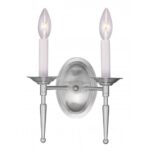 9.5 inch 2 Light Brushed Nickel Wall Sconce with Steel base material-Lighting LumensWall Sconces