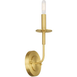 5.125 inch 1 Light Satin Brass ADA Wall Sconce with Steel base material-Lighting LumensWall Sconces