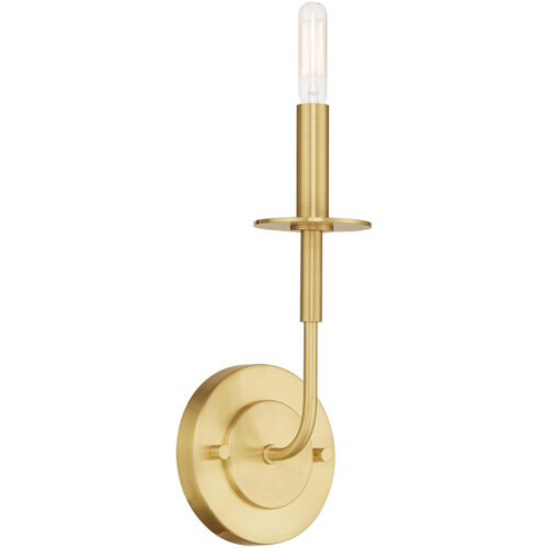 5.125 inch 1 Light Satin Brass ADA Wall Sconce with Steel base material-Lighting LumensWall Sconces